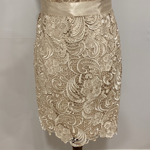 Adrianna Papell Strapless Lace Sheath Dress - Picture 5 of 9